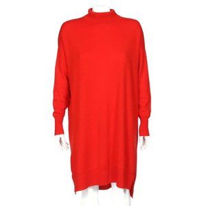 DEMYLEE 100% Cashmere Red Turtleneck Kickback Sweater Dress size XS /174